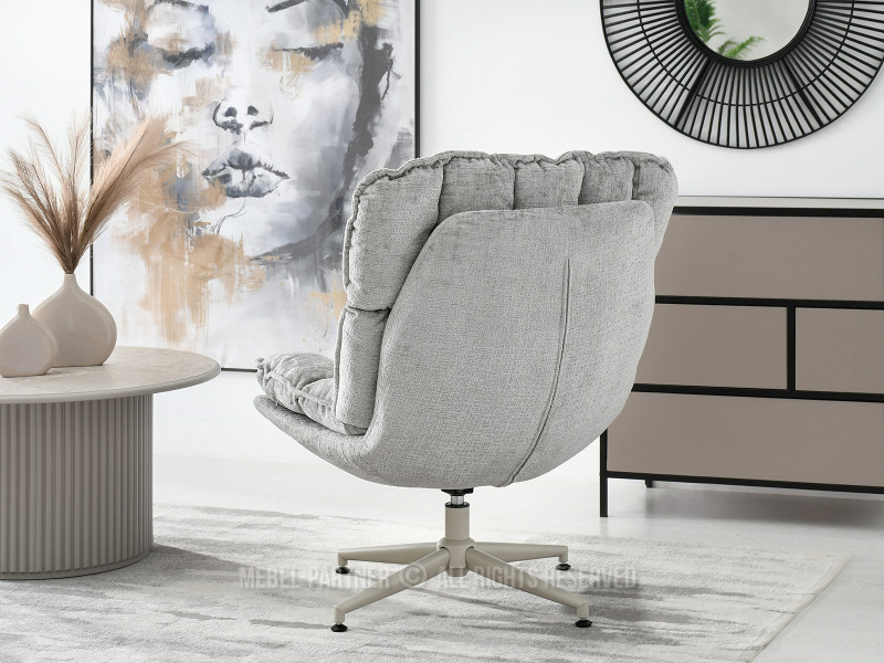 Beżowy Nowoczesny Fotel Jasper Z Przeszyciami - Salon I Sypialnia