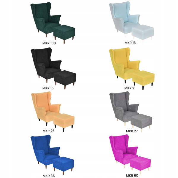 Fotel uszak z podnóżkiem MAX Family Meble