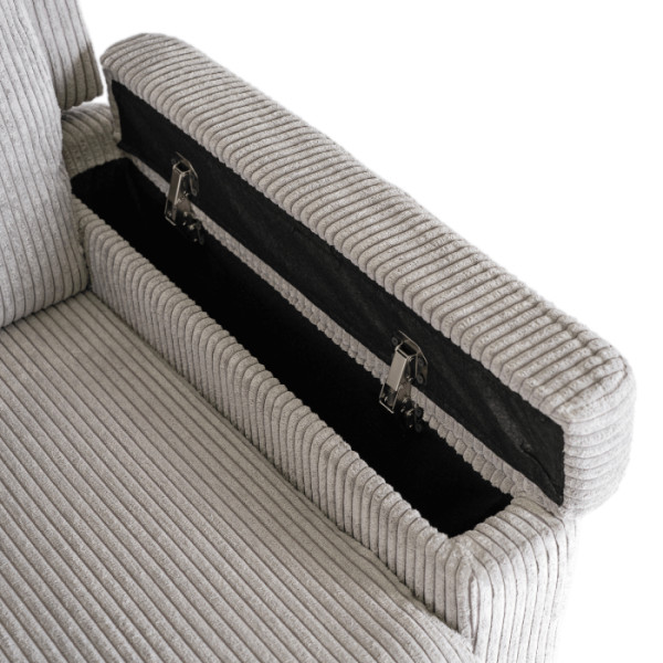 Fotel Rozkładany Wypoczynkowy Uszak Do Salonu Do Spania Szary SPENCER