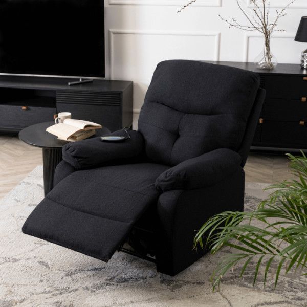 Fotel Rozkładany Masujący Jednoosobowy Wypoczynkowy Do Salonu INTER 2 Szary