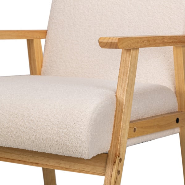 Fotel drewniany z żółtym aksamitem