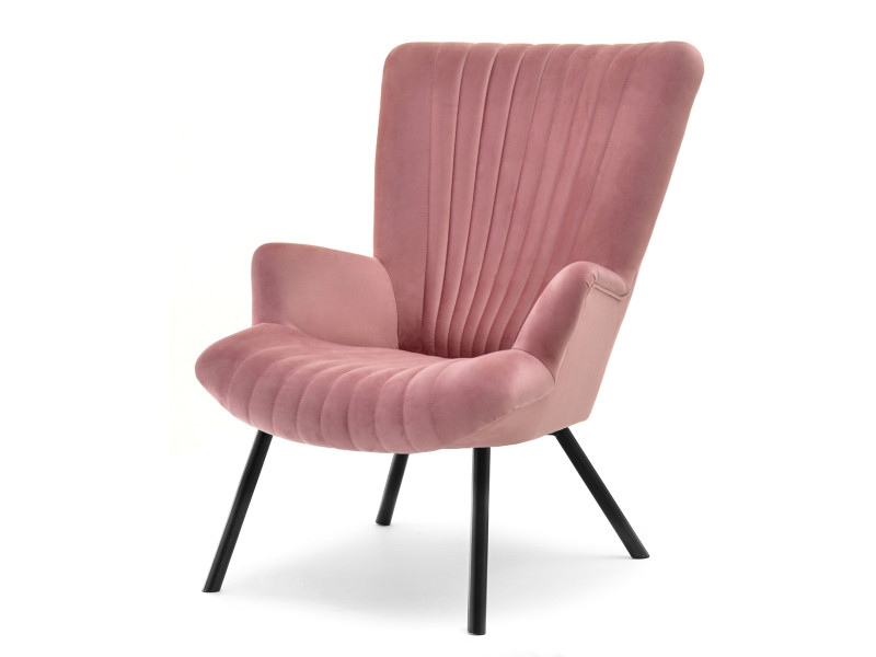 Fotel Lanza Szary Welur, Podstawa Czarny