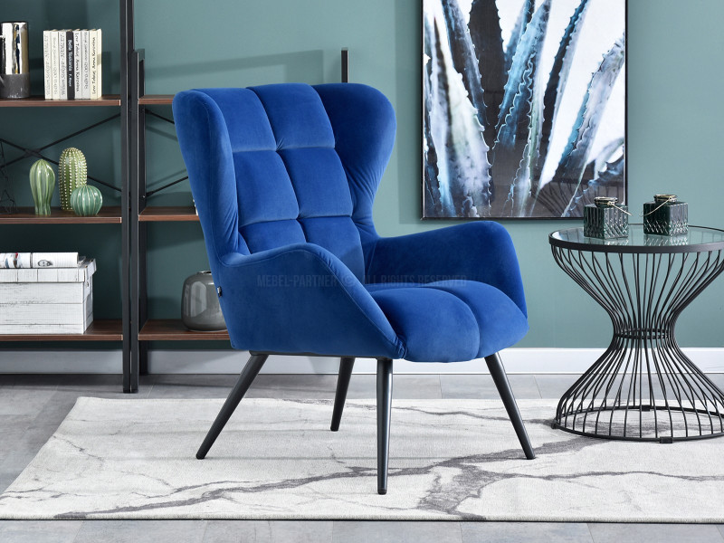 Fotel Kikori Szary Welur, Podstawa Czarny