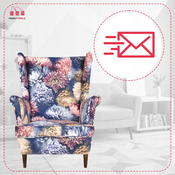 Fotel uszak skandynawski Ari Print Family Meble