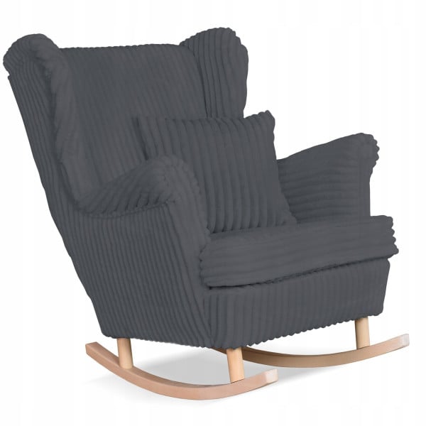 Fotel uszak Rene bujany skandynawski Family Meble sztruks czarny TOP