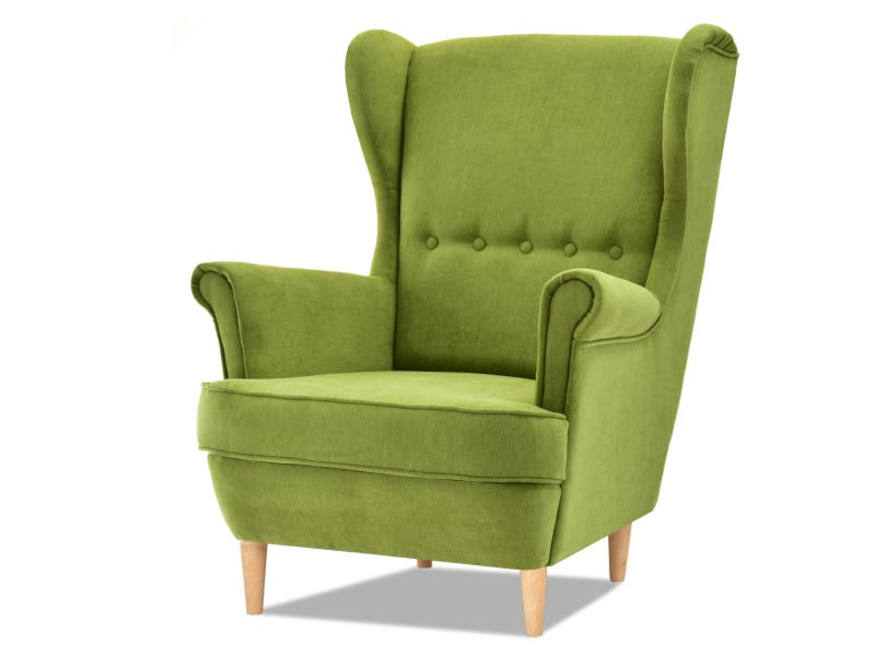 Fotel Malmo Żurawina Tkanina, Podstawa Orzech