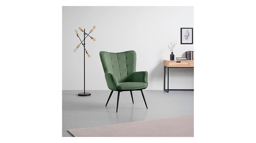 Fotel uszak Gunvor z przeszyciami  szary