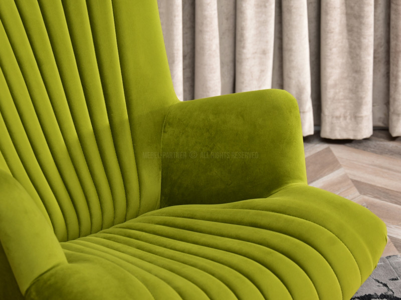 Fotel Lanza Szary Welur, Podstawa Czarny