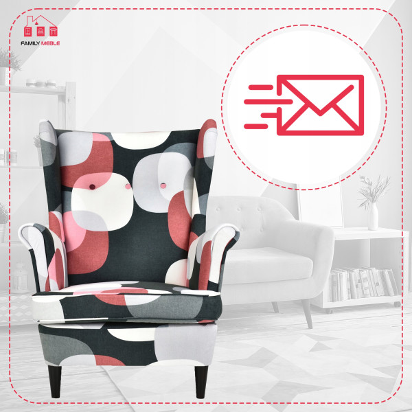 Fotel uszak skandynawski Ari Print Family Meble