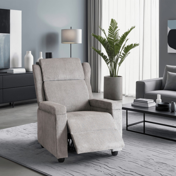 Fotel Rozkładany Wypoczynkowy Uszak Do Salonu Do Spania Szary SPENCER