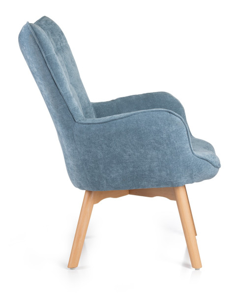 Uszak Fotel z podnóżkiem Grella Żółty 79x70x97 cm wypoczynkowy do salonu