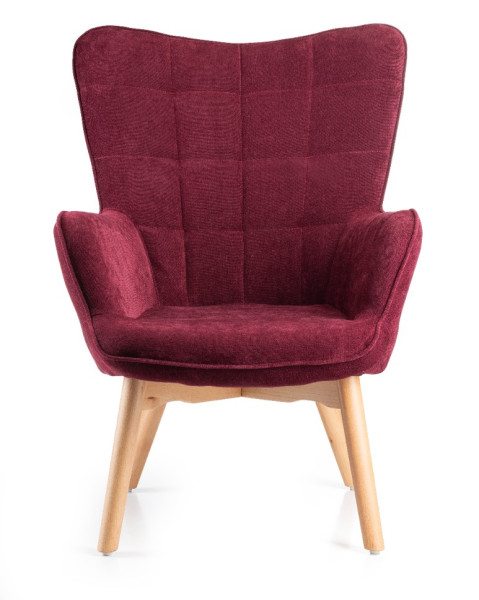 Uszak Fotel z podnóżkiem Grella Żółty 79x70x97 cm wypoczynkowy do salonu