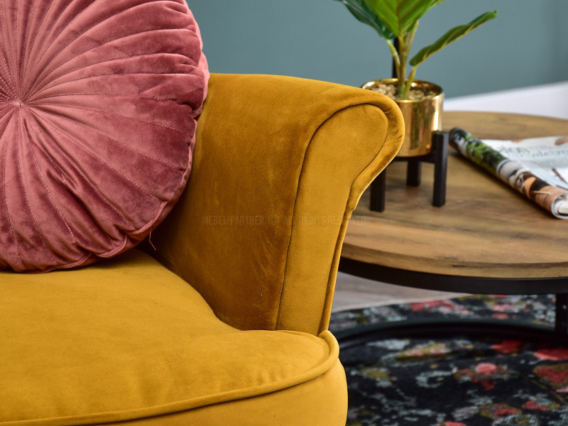 Fotel Malmo Żurawina Tkanina, Podstawa Orzech