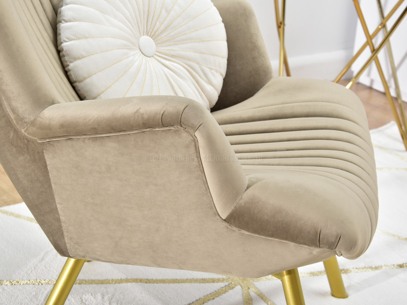 Fotel Lanza Szary Welur, Podstawa Czarny