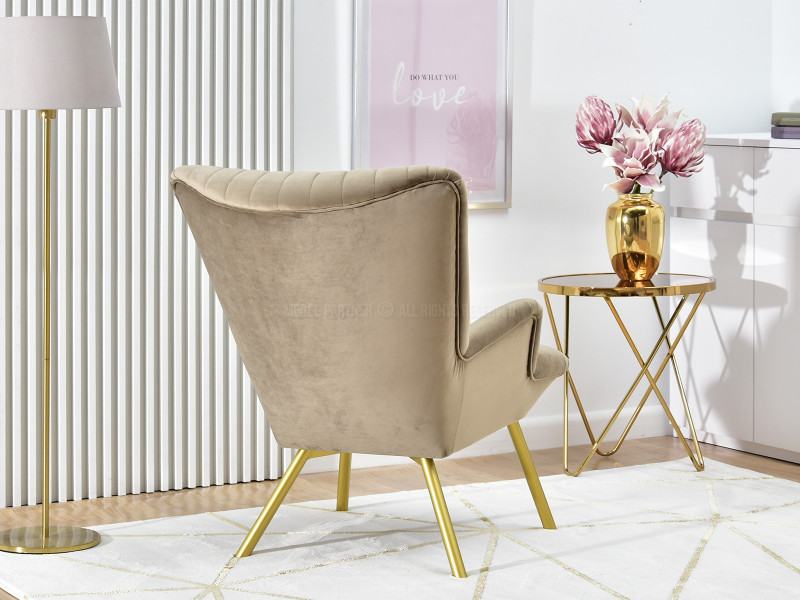 Fotel Lanza Szary Welur, Podstawa Czarny