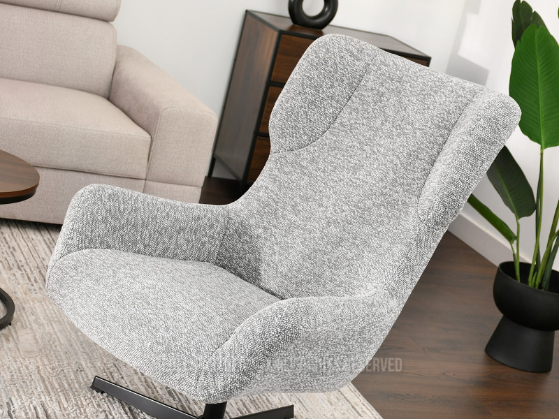 Szary Obrotowy Fotel Irving - Nowocześnie Do Salonu