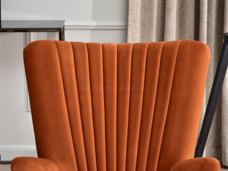 Fotel Lanza Szary Welur, Podstawa Czarny