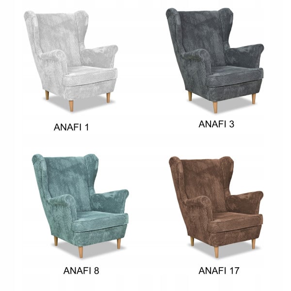 Fotel uszak Bonito beżowy sztruks Family Meble