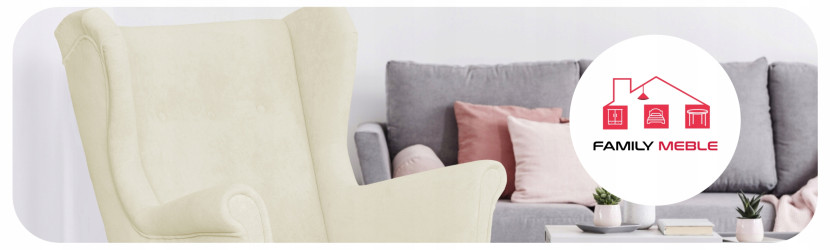 Fotel uszak skandynawski welur Hunter Family Meble błękitny