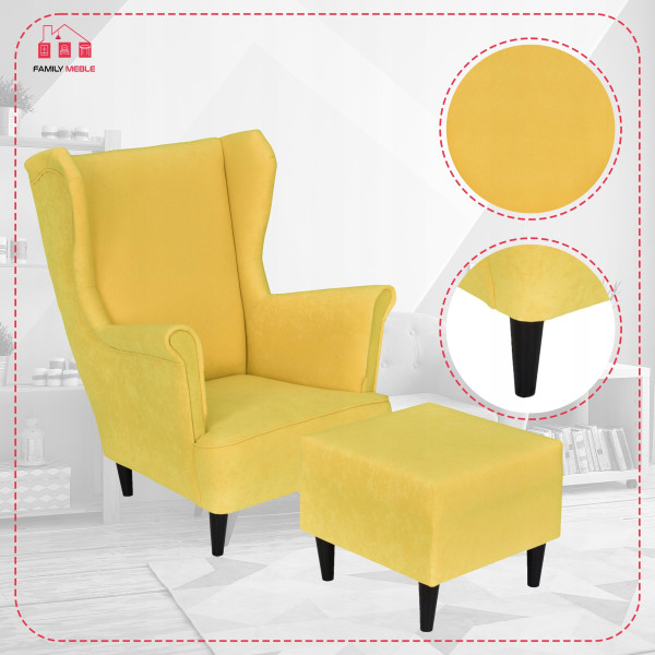 Fotel uszak z podnóżkiem MAX Family Meble