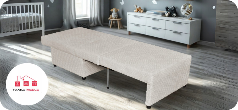 Fotel rozkładany funkcja spania KIMO pojemnik pościel Family Meble czarny