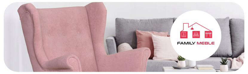 Fotel uszak skandynawski welur Hunter Family Meble błękitny