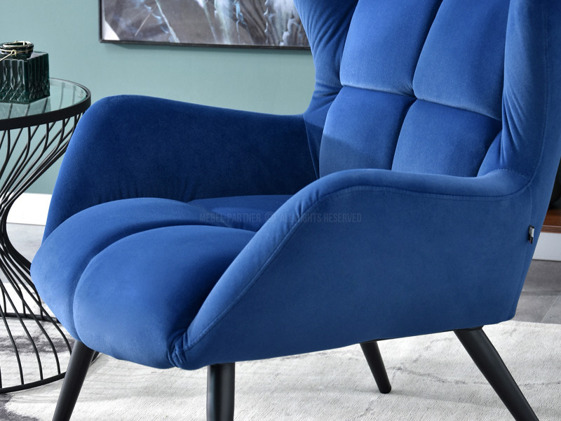 Fotel Kikori Szary Welur, Podstawa Czarny