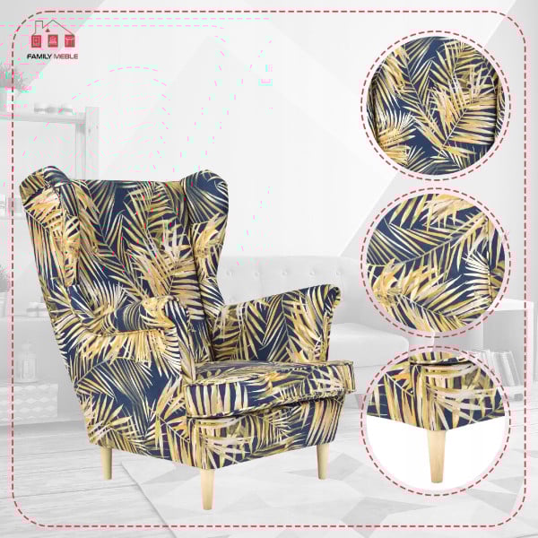 Fotel uszak skandynawski Ari Print Family Meble