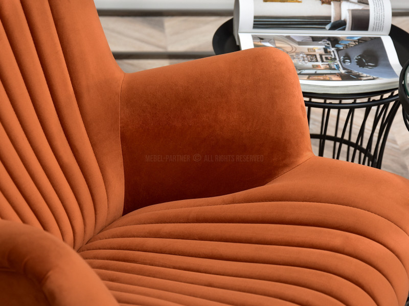 Fotel Lanza Szary Welur, Podstawa Czarny