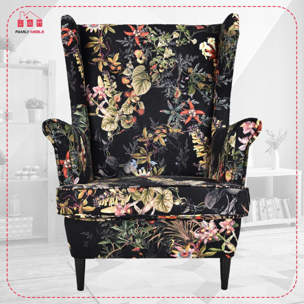 Fotel uszak skandynawski Ari Print Family Meble