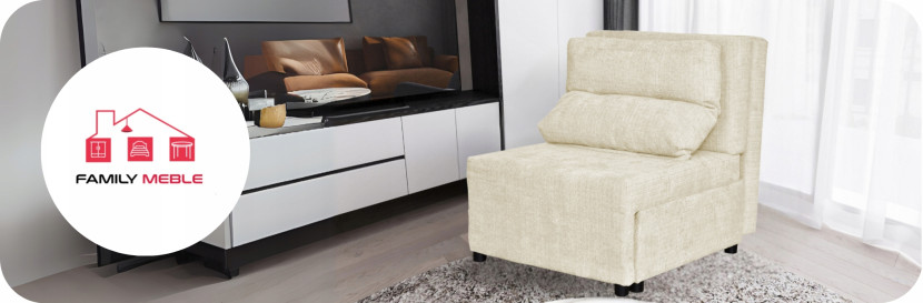 Fotel rozkładany z funkcja spania KIMO pojemnik na pościel Ramona c. szary