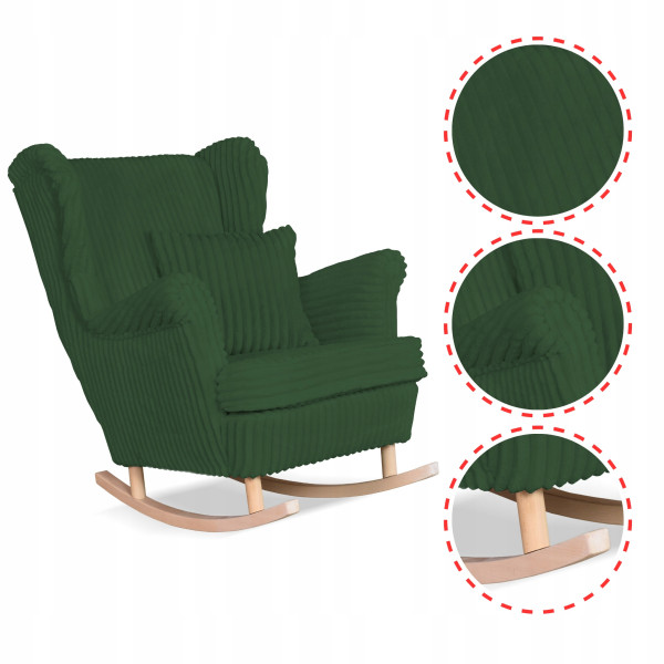 Fotel uszak Rene bujany skandynawski Family Meble sztruks czarny TOP