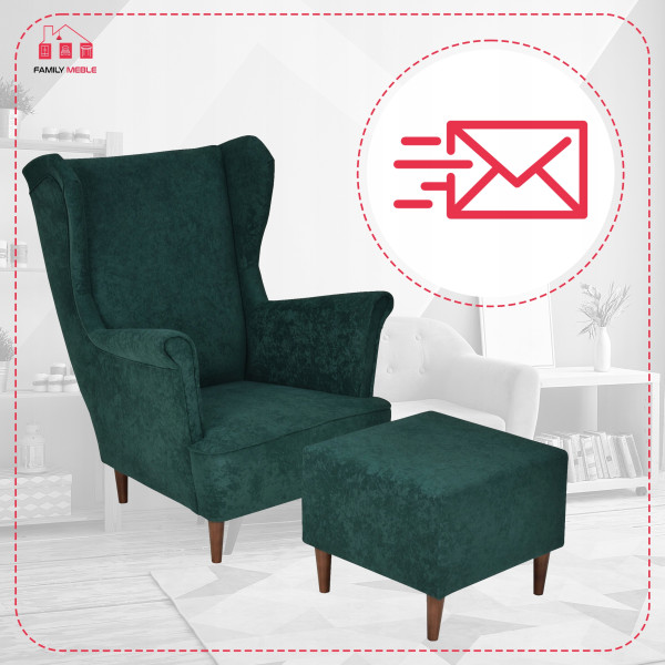 Fotel uszak z podnóżkiem MAX Family Meble