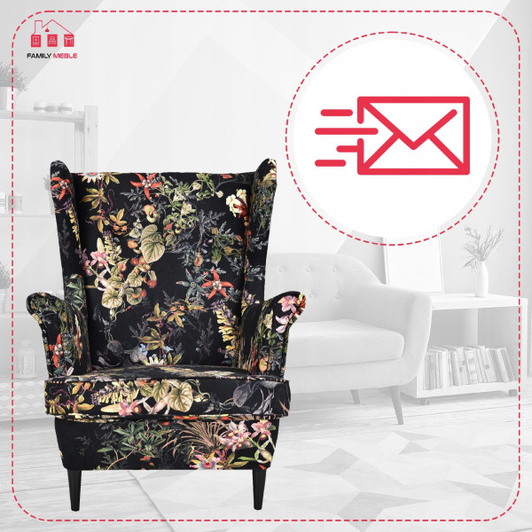 Fotel uszak skandynawski Ari Print Family Meble