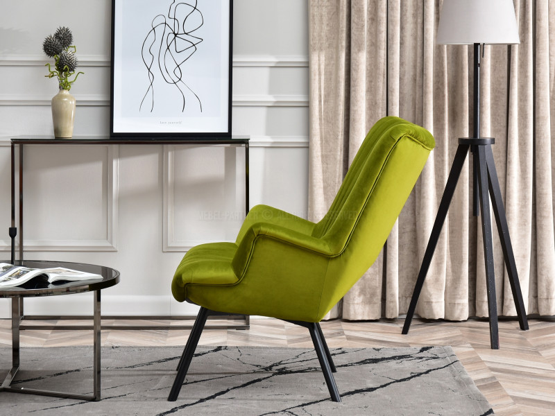 Fotel Lanza Szary Welur, Podstawa Czarny