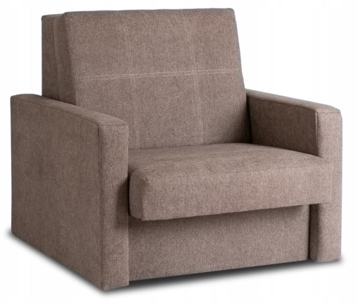 Fotel Rozkładany Wypoczynkowy Jednoosobowy Kanapa Do Spania Szary MILAN 1