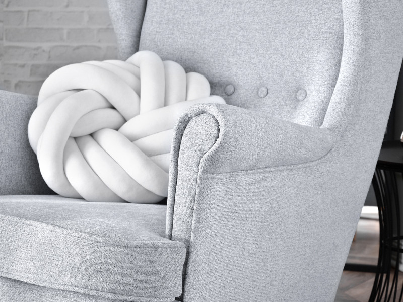 Fotel Malmo Żurawina Tkanina, Podstawa Orzech