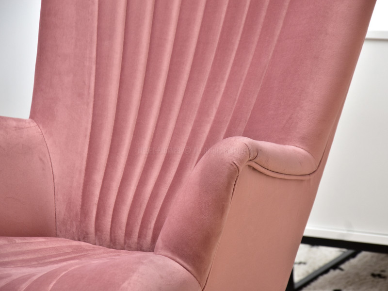 Fotel Lanza Szary Welur, Podstawa Czarny