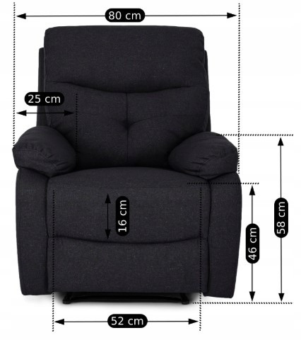 Fotel Rozkładany Masujący Jednoosobowy Wypoczynkowy Do Salonu INTER 2 Szary