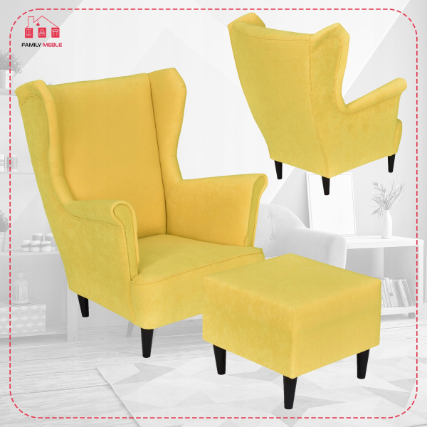 Fotel uszak z podnóżkiem MAX Family Meble