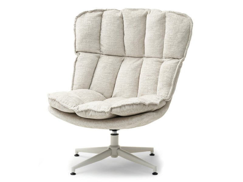 Beżowy Nowoczesny Fotel Jasper Z Przeszyciami - Salon I Sypialnia