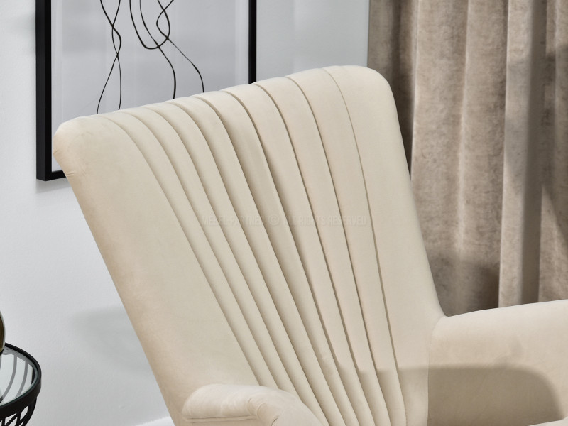 Fotel Lanza Szary Welur, Podstawa Czarny