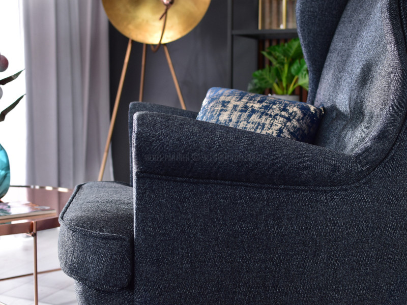 Fotel Malmo Żurawina Tkanina, Podstawa Orzech