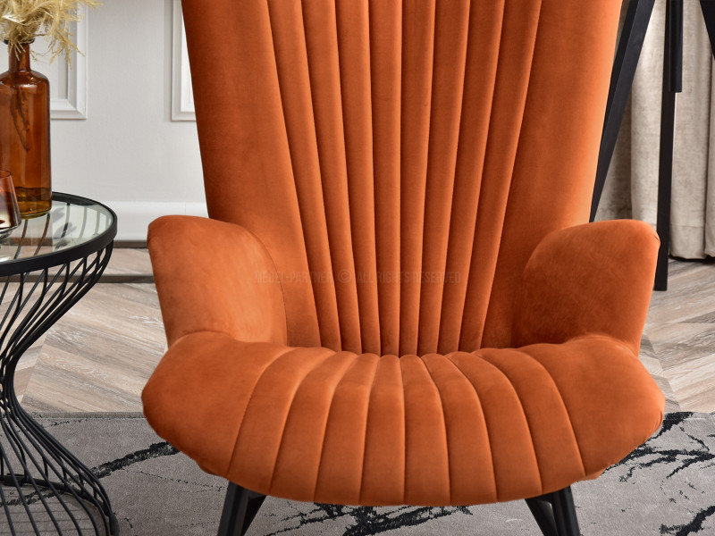 Fotel Lanza Szary Welur, Podstawa Czarny