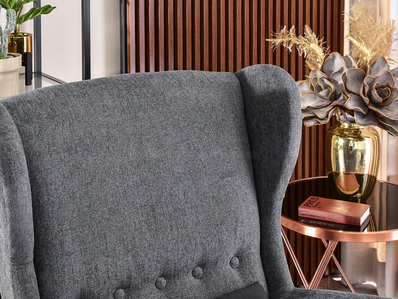 Fotel Malmo Żurawina Tkanina, Podstawa Orzech