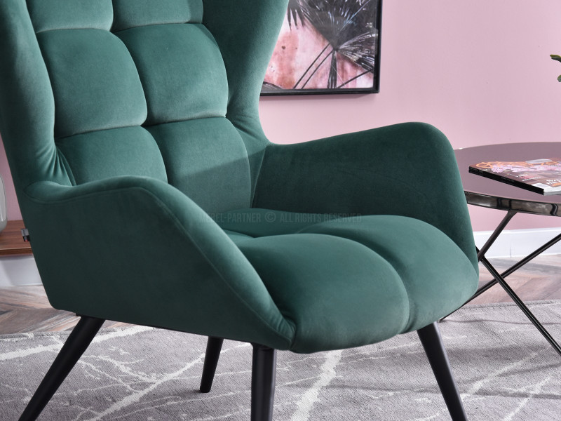 Fotel Kikori Szary Welur, Podstawa Czarny