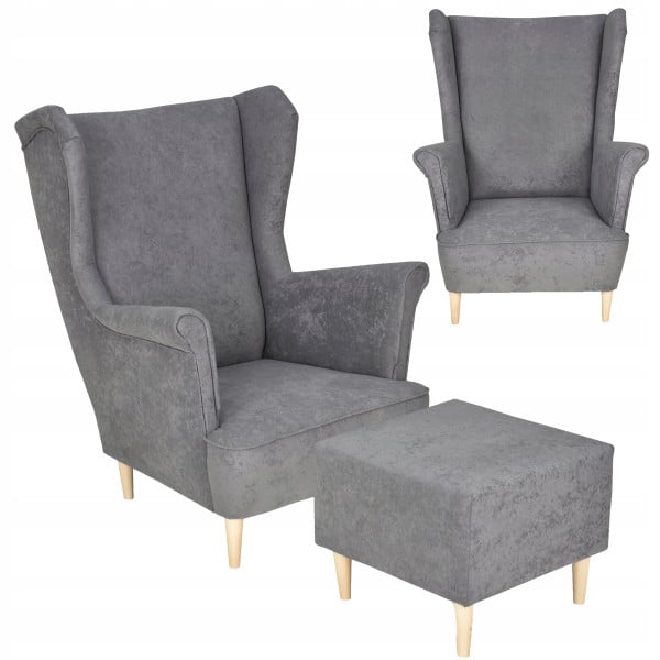 Fotel uszak z podnóżkiem MAX Family Meble