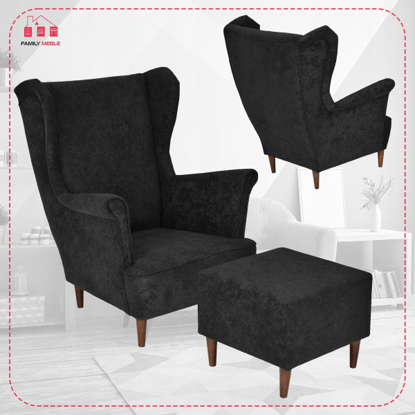 Fotel uszak z podnóżkiem MAX Family Meble