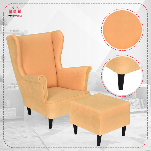 Fotel uszak z podnóżkiem MAX Family Meble