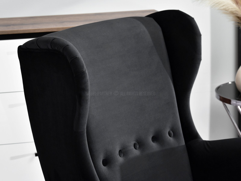 Fotel Malmo Żurawina Tkanina, Podstawa Orzech